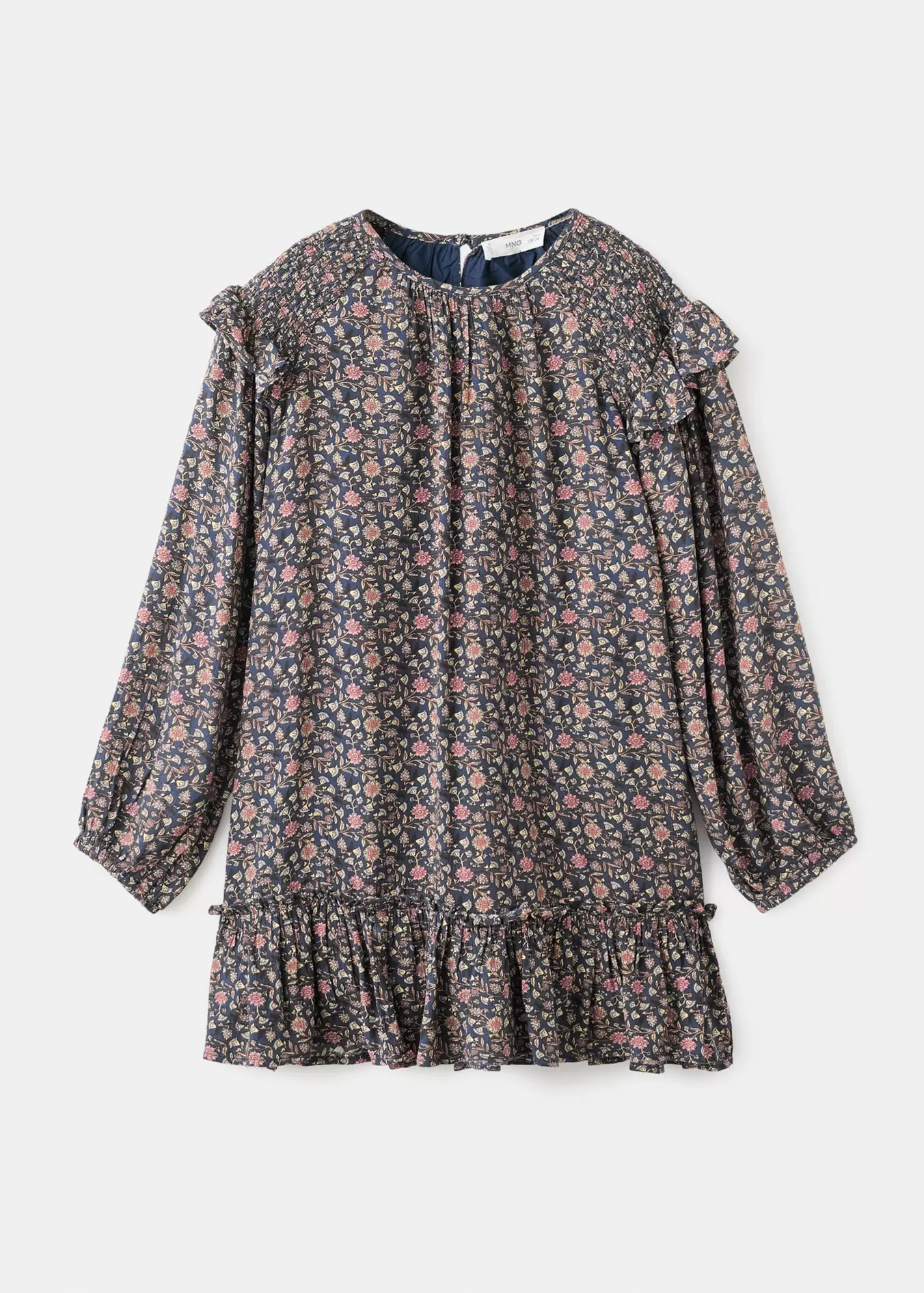 Vestido estampado volantes