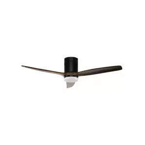 Ventilador de techo Yen LED 15w 3CCT integrado acabado  negro/madera estilo rústico motor DC 132 cm Ø