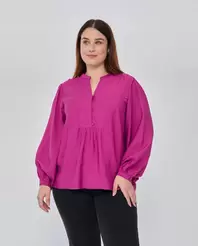 BLUSA CUELLO REDONDO MAO Y ABERTURA FRONTAL MAGENTA