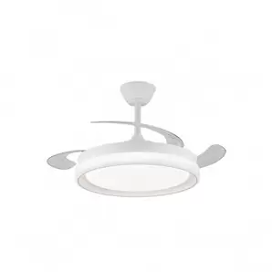 Ventilador de techo Brisa LED 72w 3CCT integrado acabado blanco estilo moderno motor DC 106cm Ø