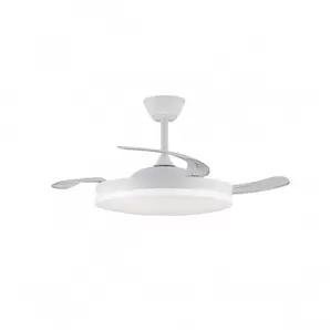 Ventilador de techo Stars LED 72w 3CCT integrado acabado blanco estilo moderno motor DC aspas plegables 106cm Ø