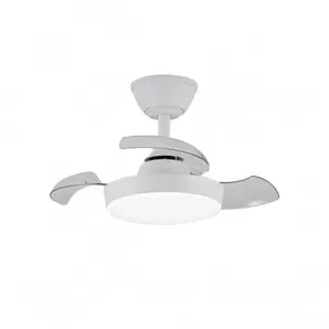 Ventilador de techo Hornet LED 32w  3CCT acabado blanco moderno aspas plegables motor DC 56cm Ø