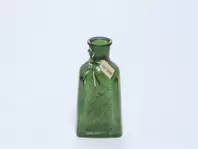 JARRON BOTELLA TALLADA 19CM CRISTAL VERDE