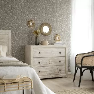Oblak cómoda de madera maciza de araucaria blanco shabby