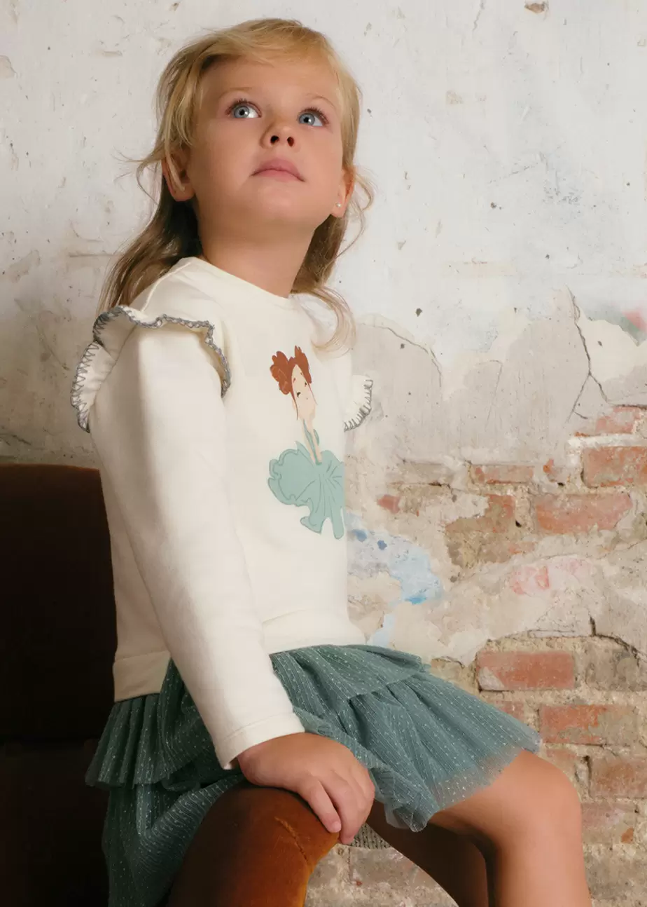 Vestido combinado tul niña