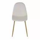 Clyde - Chaise en tissu recyclé beige et pieds en acier imitation chêne