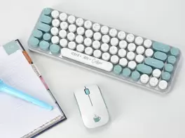Set de teclado + ratón inalámbricos blanco/azul - Coffee