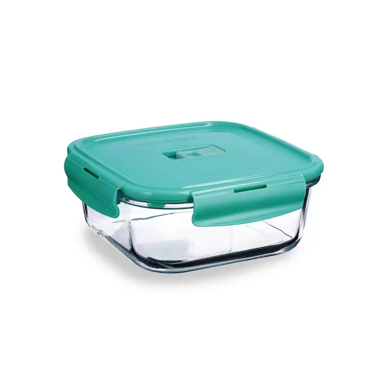 Recipiente hermético cuadrado 122cl vidrio Turquesa Luminarc