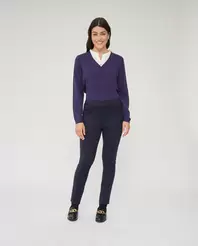 LEGGINGS TEJIDO EFECTO ANTEY PUNTO ROMA AZUL MARINO