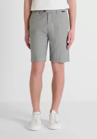 SHORT SLIM FIT «MARK» EN MEZCLA DE ALGODÓN ELÁSTICO CON MICROESTAMPADO