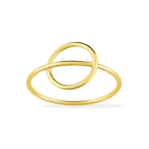 Anillo círculo cruzado dorado