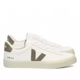 Zapatillas urban veja campo leather white kaki mujer