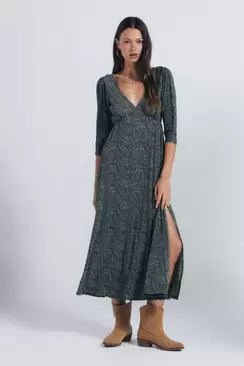 Vestido midi estampado florecitas