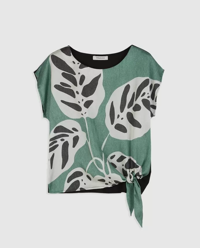 Camiseta Cuello Redondo Y Lazo