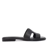 Sandalias planas redlove cloe negras con diseño geométrico de piel