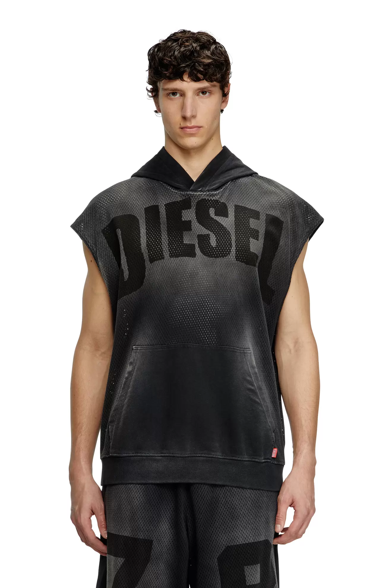 Sudadera sin mangas en malla y punto