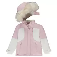 Blusón de esquí en tela repelente efecto colorblock para niña