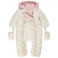 Mono con capucha de microfibra con estampado de flores para bebé niña