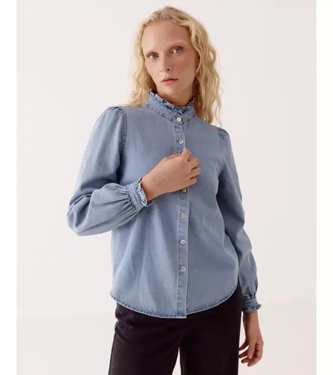 CAMISA DENIM CUELLO MAO
