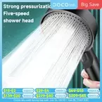 6 Modes Pression Boost Tête De Douche Multifonction Réglable Grande Douche D'eau Buse Massage Salle De Bains Accessoire