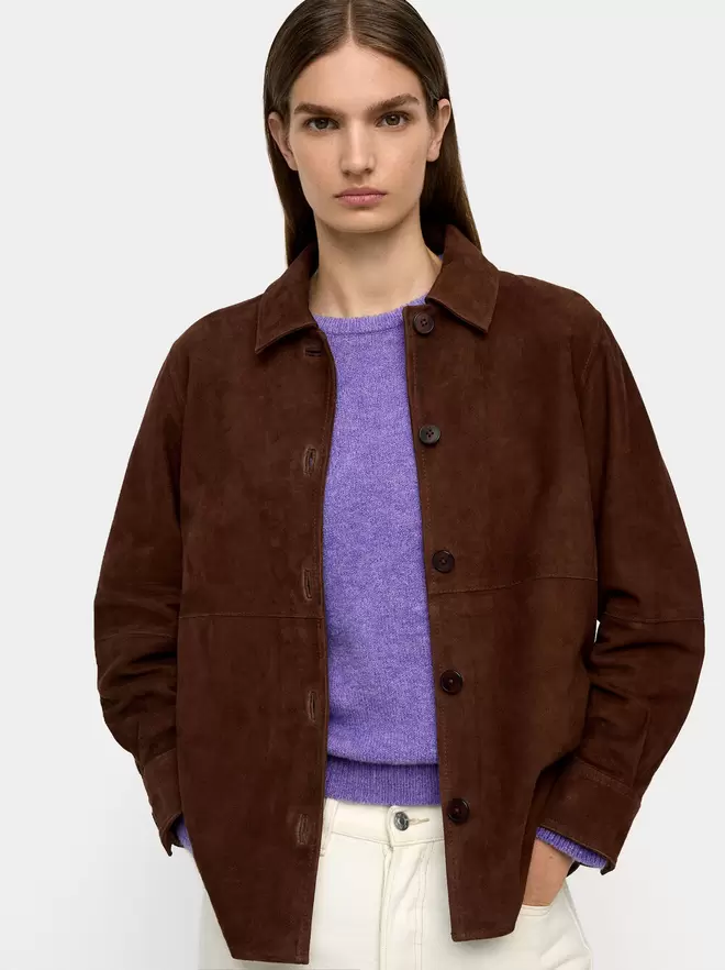 Suede fur coat
