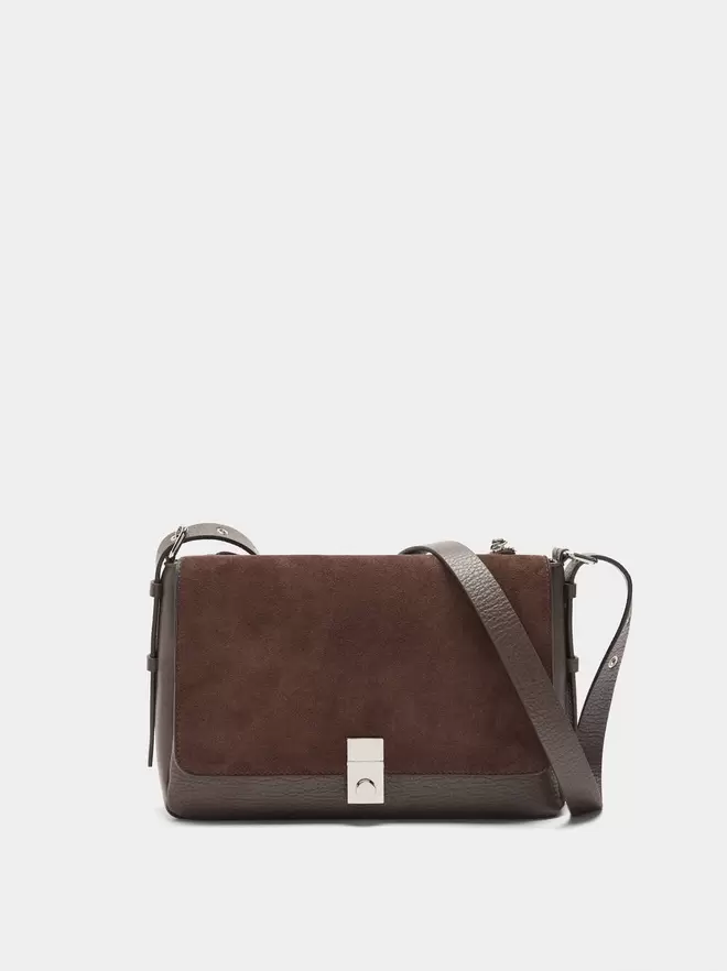 Crossbody bag with leather details