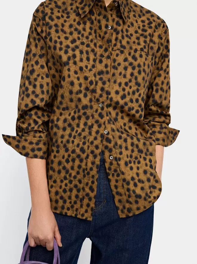 100% cotton animal print shirt