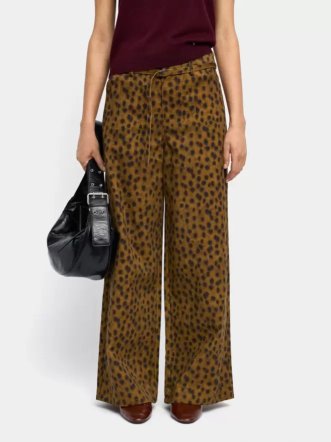 Animal print trousers 100% cotton