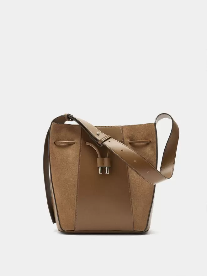 Bucket bag with leather M