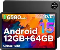 DOOGEE Tab A9 Android 15 Tablet 10 Inch, Unisoc T310, Kids Tablet 6580mAh, 12GB RAM+ 64GB ROM, 8MP Main Camera, Tablets Du...