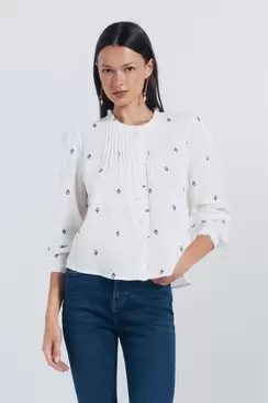 Blusa volantes fruncidos tapeta