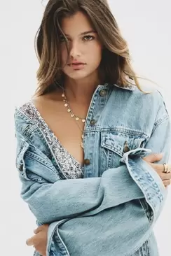 Cazadora vaquera oversized algodón