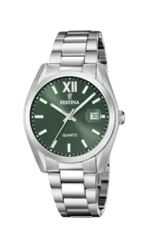 RELOJ FESTINA ACERO CLÁSICO F20707/5 VERDE CORREA DE ACERO INOXIDABLE, HOMBRE