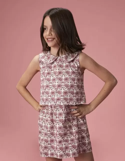 Vestido estampado flores rosa
