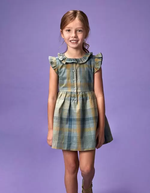 Vestido de cuadros azul