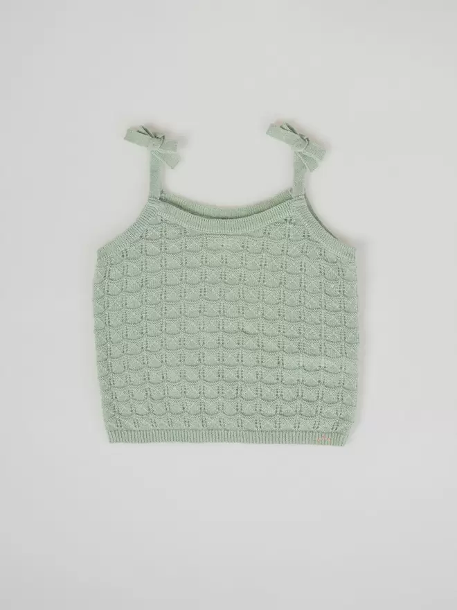 CAMISETA DE PUNTO TIRANTES VERDE CLARO