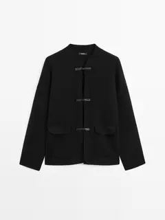Chaqueta cuello mao mezcla lana