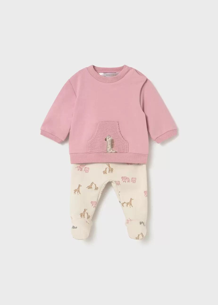 Conjunto polaina y sudadera recién nacida