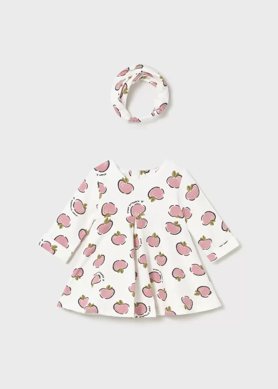 Vestido estampado con diadema recién nacida