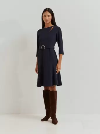 Short dress with belt