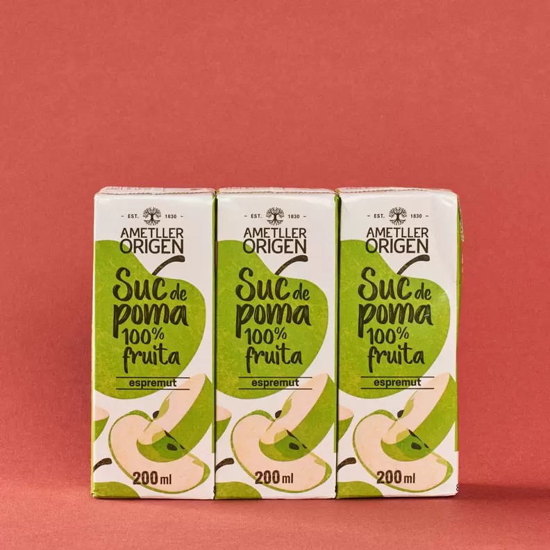 Suc de poma 100% espremut Ametller Origen 200ml - 3u.