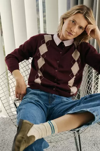 CHAQUETA ROMBOS MERINO