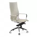 Sillón oficina diseño Brenton, marco de acero, respaldo alto