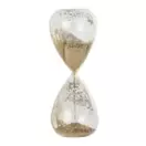 Sablier en verre cuivré et paillettes dorées H40