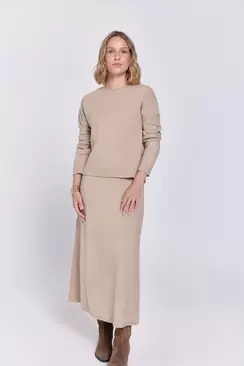 Falda largo midi punto