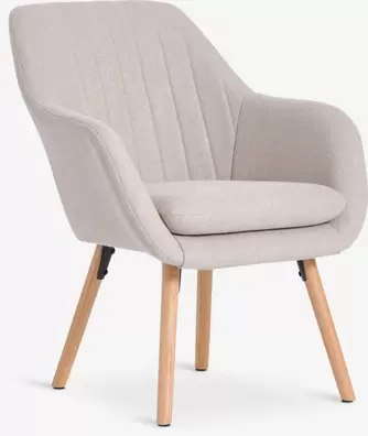 Sillón UDSBJERG tela beis/roble