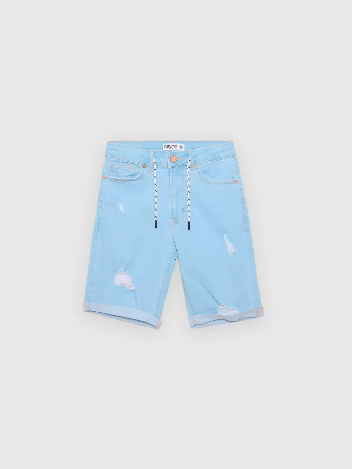 Bermudas denim skinny azul