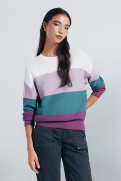 Jersey color block algodón