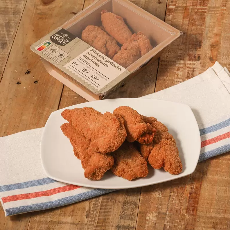 Filet fregit de pollastre marinat arrebossat Ametller Origen 250 g