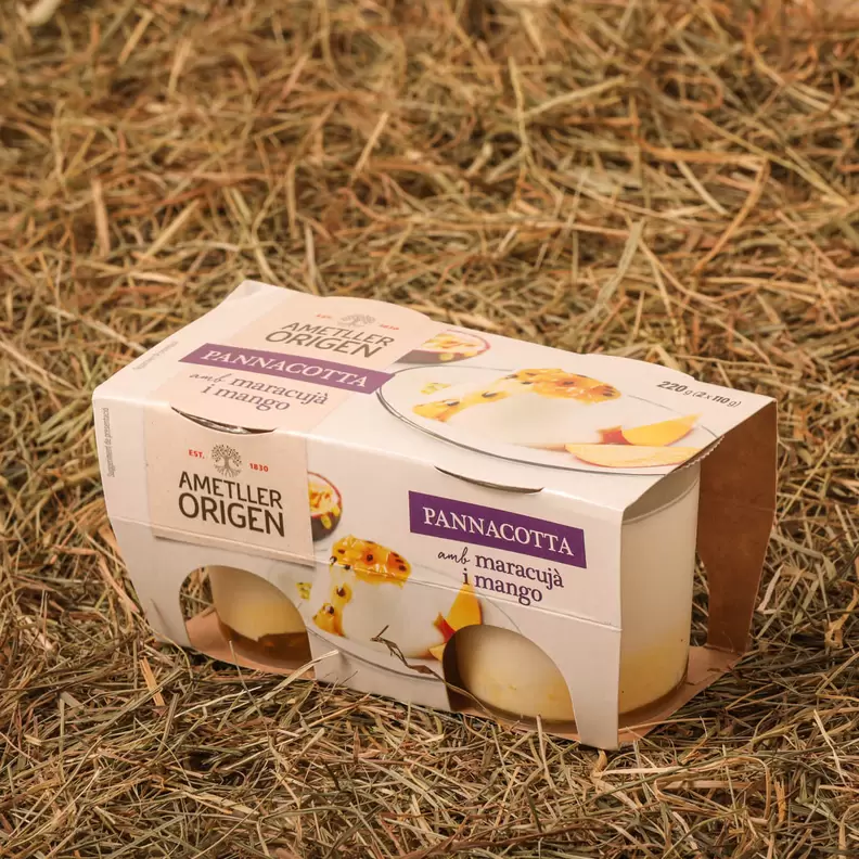 Pannacotta mango i maracujà Ametller Origen 110g - 2u.